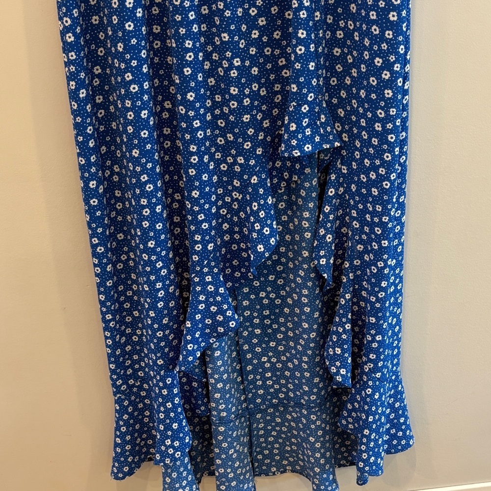 Crystal Doll Blue Maxi Dress with White Floral Print - Picture 4 of 6